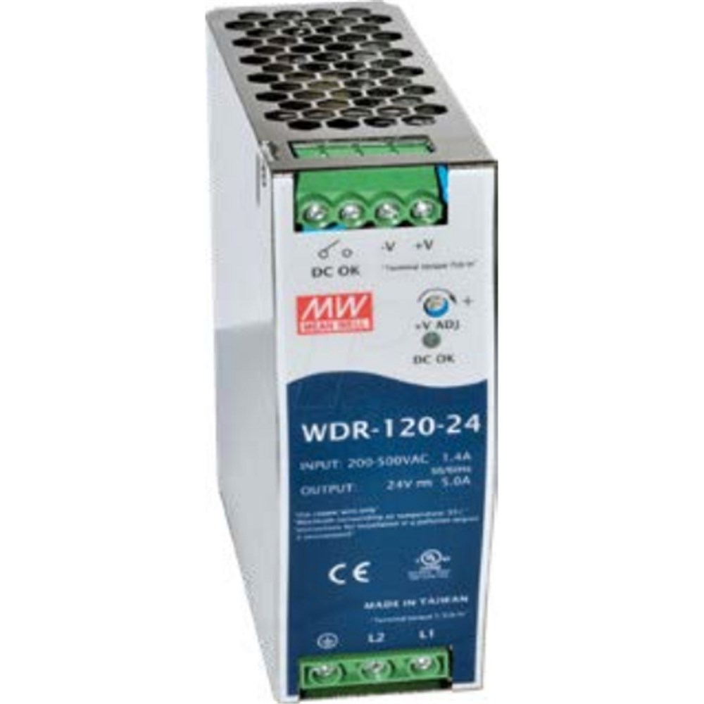 Meanwell WDR-120-24 DC POWER SUPPLY 24VDC 5A DIN RAIL MOUNT