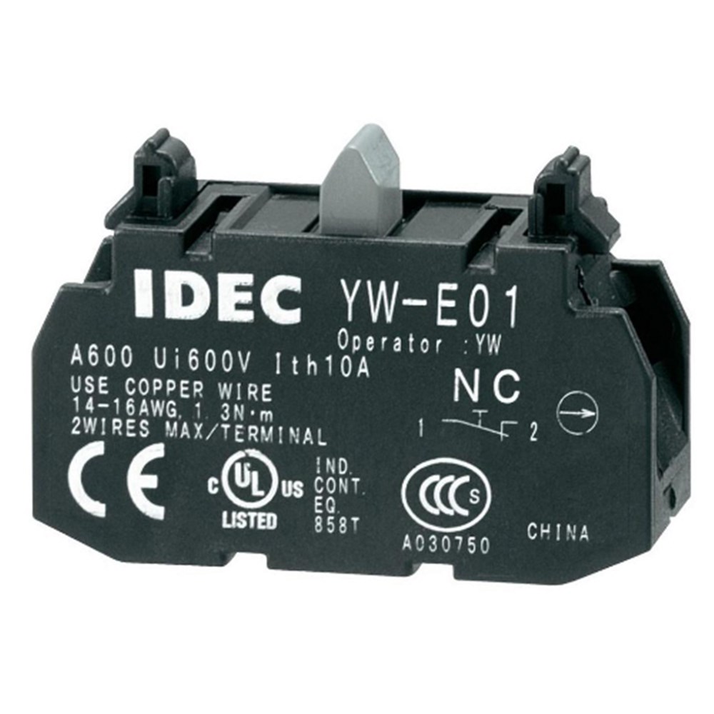 IDEC YW-E01 CONTACT BLOCK 1NC YW SERIES - Pilot & Signalling Devices