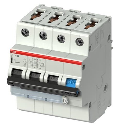 ABB FS403MC32 PLUGGABLE RCBO FOR SMISSLINE TP SYSTEM 10kA 4P 32A C ...