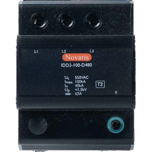 NOVARIS SURGE DIVERTER 3 PHASE DELTA 100kA 480V AC IDD3 100 D480