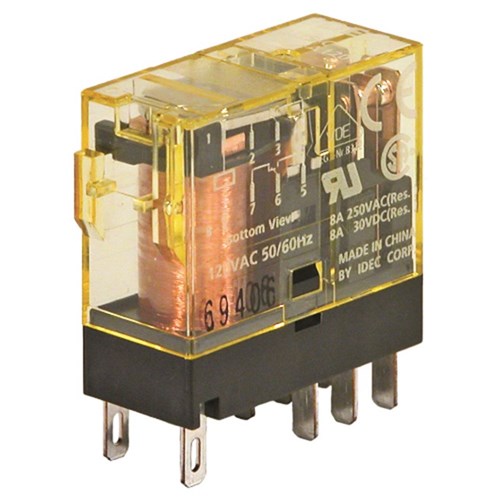 IDEC SLIM LINE PLUGIN RELAY DPDT 24VDC 8A WITH LED Relays