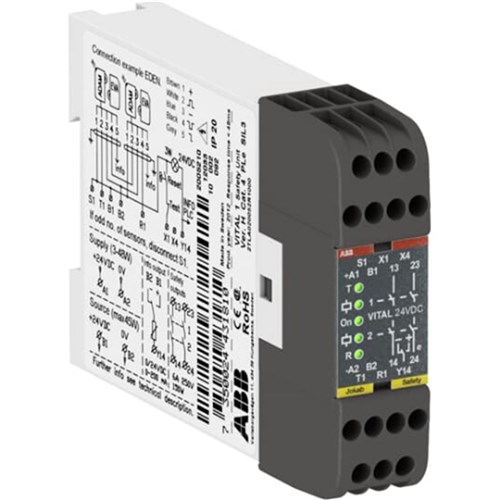 ABB SAFETY CONTROLLER 24VDC 2NO RELAY OUTPUTS VITAL1.24D - Safety ...